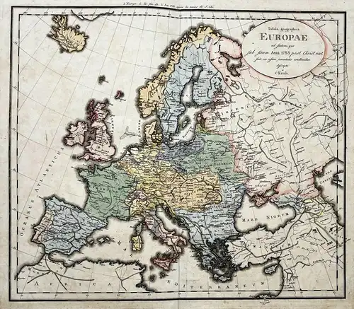 Tabula geographica Europae ad statum, quo sub finem Anni 1788 post Chr. nat. - Europa Europe / continent Konti