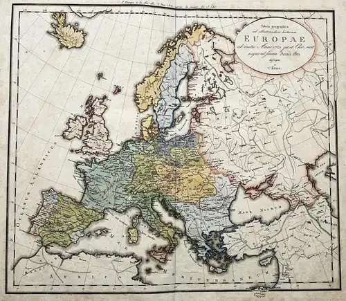 Tabula geographica ad illustrandam historiam Europae ab initio Anni 1789 post Chr. nat. usque ad finem Anni 18