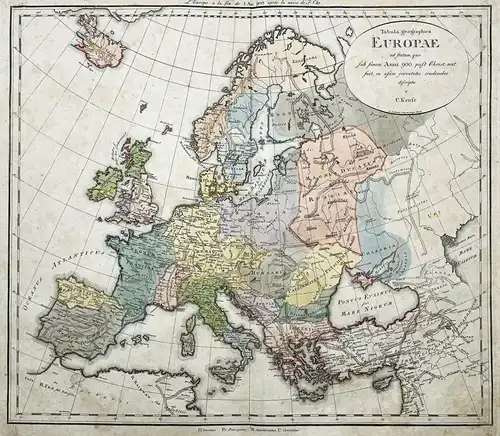 Tabula geographica Europae ad statum, quo sub finem Anni 900 post Chr. nat. - Europa Europe / continent Kontin