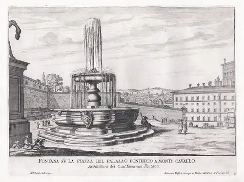 Fontana su la Piazza del Palazzo Pontificio a Monte Cavallo - Rom Roma Rome / Brunnen fontana fountain