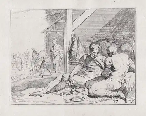 Odysseus and Telemachus in Eumaeus' hut (33)