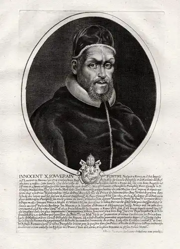 Innocent X Souverain Pontife... - Pope Innocent X (1574-1655) Papa Papst Pamphili Portrait