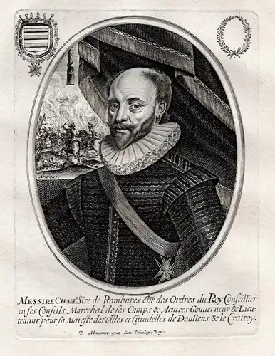 Messire Charle Sire de Rambures... - Charles de Rambures (1572-1633) Doullens Crotoy Portrait