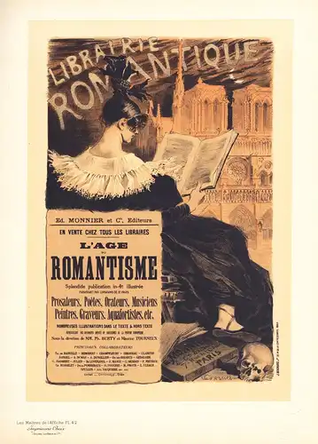 Affiche pour la Librairie Romantique (Plate 42) - Buchladen bookshop / poster Plakat Art Nouveau Jugendstil