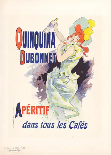 Affiche pour le Quinquina Dubonnet (Plate 29) - Aperitif drink / poster Plakat Art Nouveau Jugendstil