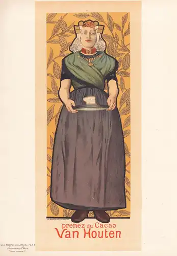 Affiche pour le Cacao Van Houten (Plate 43) - Kakao cocoa / poster Plakat Art Nouveau Jugendstil