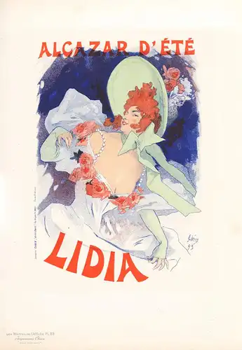 Affiche pour l'Alcazar d'Ete Lidia (Plate 25) - poster Plakat Art Nouveau Jugendstil