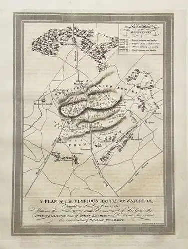 A plan of the glorious Battle of Waterloo - Battle of Waterloo / Napoleon Bataille / map Karte
