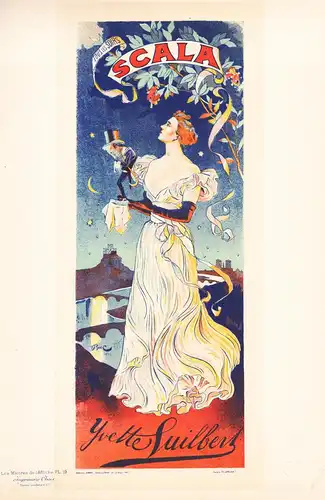 Affiche pour le Concert de la Scala, Yvette Guilbert (Plate 19) - poster Plakat Art Nouveau Jugendstil