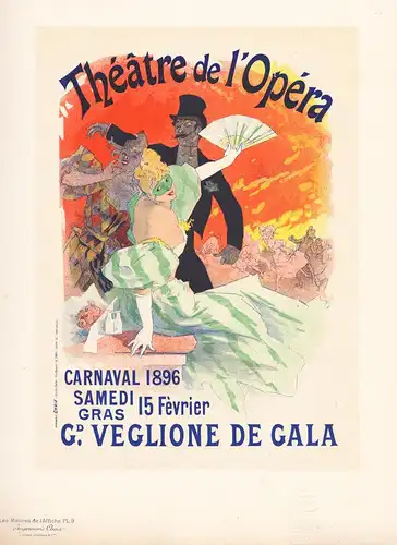 Affiche pour le theatre de l'Opera, Carnaval 1896. Grand Veglione de Gala. (Plate 9) - Theatre theater poster