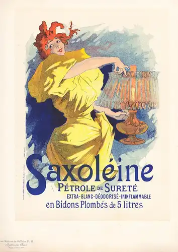 Novuelle Affiche pour la Saxoleine (Plate 13) - Petrol petrole / poster Plakat Art Nouveau Jugendstil