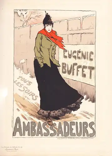 Affiche pour le Concert des Ambassadeurs, Eugenie Buffet (Plate 22) - Konzert / poster Plakat Art Nouveau Juge