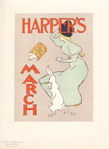 Affiche americaine pour la revue Harper's Magazine (Plate 20) - Zeitschrift / poster Plakat Art Nouveau Jugend