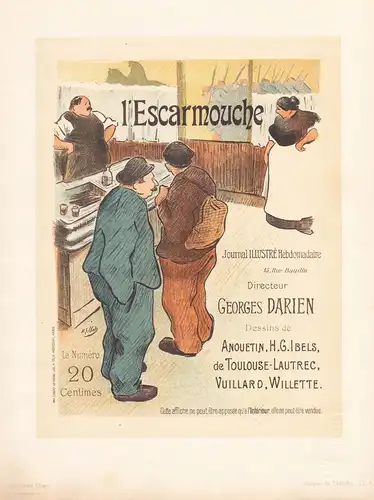 Affiche pour le journal illustré l'Escarmouche (Plate 6) - Zeitschrift Magazine poster Plakat Art Nouveau Juge