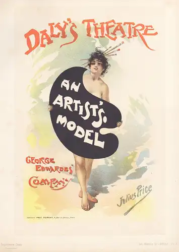 Affiche anglaise pour le Daly's Theatre An Artist's Model (Plate 3) - Theatre theater poster Plakat Art Nouvea