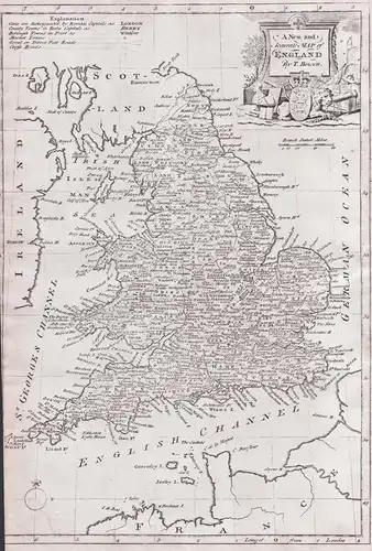 A new and accurate Map of England - England Wales Great Britain Großbritannien United Kingdom / Karte map cart