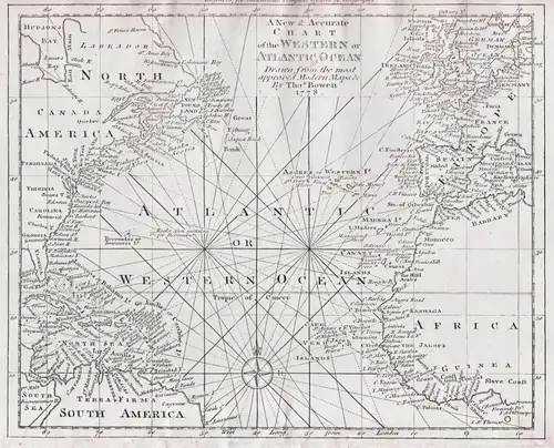 A new and accurate Chart of the Western or Atlantic Ocean - Atlantic Ocean Atlantischer Ozean Atlantik / Ameri