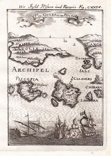 L.s. de Nisaro et de Piscopix - Nisyros Tilos island Greece Griechenland map Karte