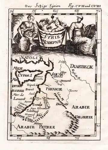 Syrie Moderne - Syria Syrien Cyprus Zypern map Karte