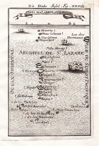 Isles des Larrons - Mariana Islands Marianas Marianen North Pacific Ocean map Karte