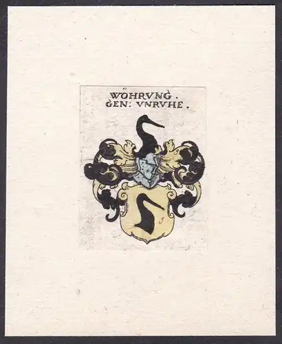 Wöhrung gen. Unruhe - Unruh Wappen coat of arms heraldry Heraldik