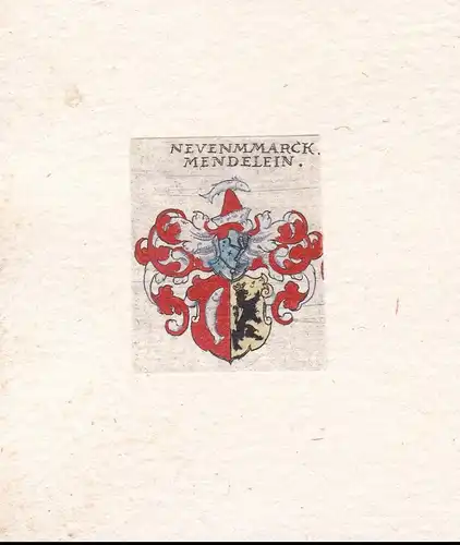 Neuenmmarck. Mendelein. - Neuenmarkt Wappen coat of arms heraldry Heraldik