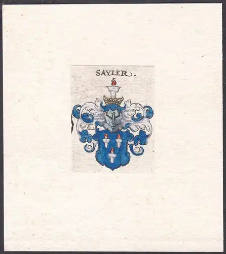 Sayler. - Sailer Wappen coat of arms heraldry Heraldik