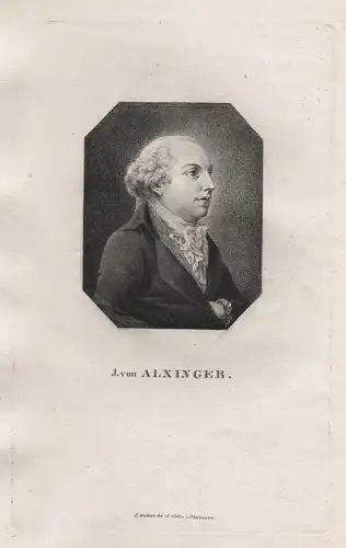 J. von Alxinger - Johann Baptist von Alxinger (1755-1799) Dichter poet / Portrait