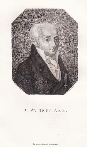 J.W. Iffland - August Wilhelm Iffland (1759-1814) actor Schauspieler Intendant dramatist Dramatiker / Portrait