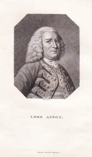 Lord Anson - George Anson 1st Baron (1697-1762) Royal Navy officer peer / Portrait