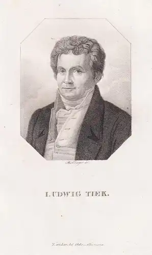 Ludwig Tiek - Johann Ludwig Tieck (1773-1853) Dichter poet / Portrait