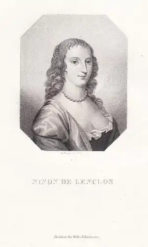 Ninon de Lenclos - (1620-1705) courtesan Louis XIV author patron of the arts Kurtisane Autorin Mäzenin / Portr