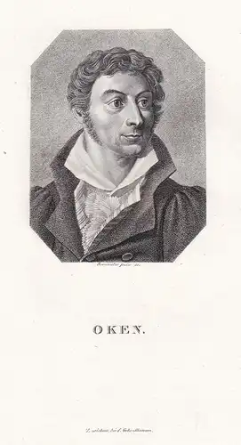 Oken - Lorenz Oken (1779-1851) Mediziner Naturforscher Biologe Naturphilosoph Anatom Physiologe / Portrait