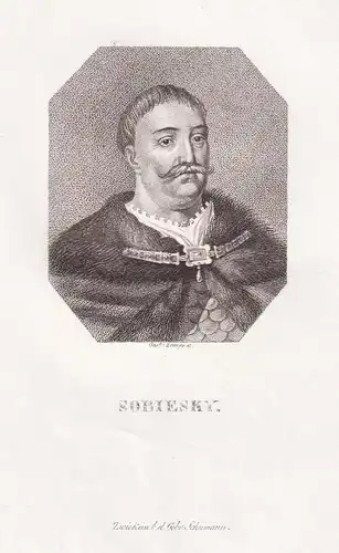 Sobiesky - Jan III. Sobieski (1629-1696) King of Poland König von Polen Polska Litauen Lithuania / Portrait