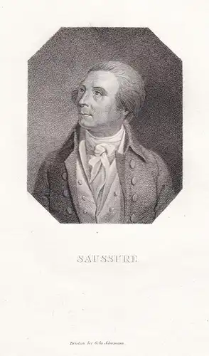 Saussure - Horace Benedict de Saussure (1740-1799) Schweizer Naturforscher Geologe Alpinist Alpinistik / Portr