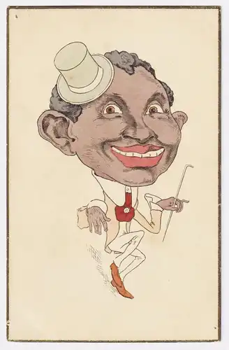 (Caricatural portrait of a man dancing) - Black Americana / Cakewalk / Tanz dance Tänzerin dancer