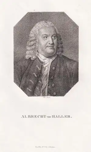 Albrecht von Haller - (1708-1777) doctor Mediziner botanist Botaniker / Portrait