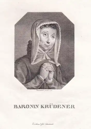 Baronin Krüdener - Juliane von Krüdener (1764-1824) Mystikerin Pietistin writer Schriftsteller / Portrait