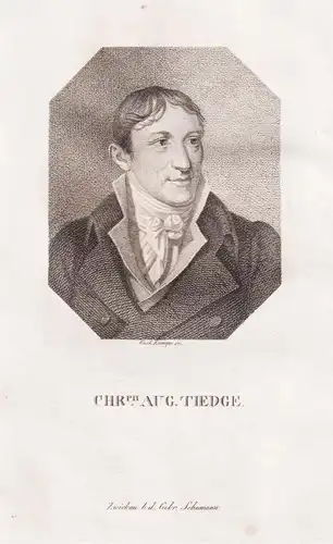 Chrph. Aug. Tiedge - Christoph August Tiedge (1752-1841) poet Dichter author Schriftsteller / Portrait