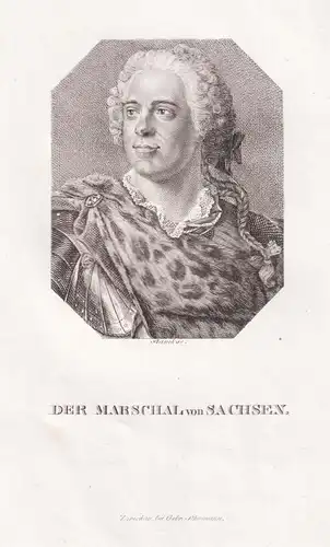 Der Marschal von Sachsen - Moritz von Sachsen (1696-1850) Herzog von Kurland Feldherr / Portrait