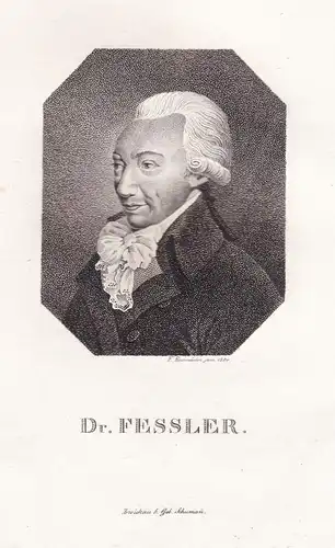 Dr. Fessler - Ignaz Aurelius Feßler (1756-1839) Orientalist Kapuziner Freimaurer freemason Fessler / Portrait
