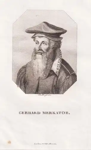 Gerhard Merkator - Gerhard Mercator (1512-1594) cartographer Kartograph geographer Geograph / Portrait