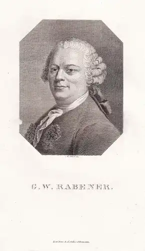 G.W. Rabener - Gottfried Wilhelm Rabener (1714-1771) writer Schriftsteller / Portrait