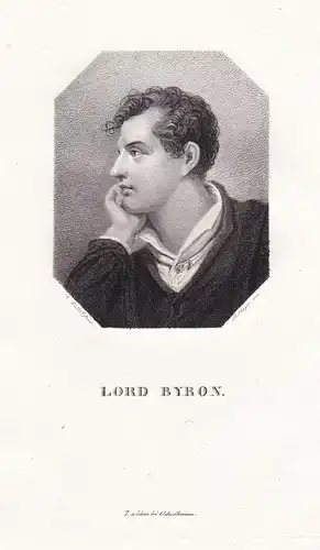 Lord Byron - (1788-1824) English romantic poet peer Dichter Romantik / Portrait