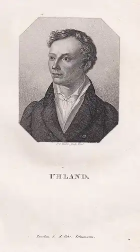 Uhland - Ludwig Uhland (1787-1862) Dichter poet / Portrait