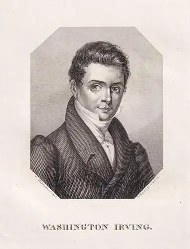 Washington Irving - (1783-1859) Schriftsteller writer / Portrait