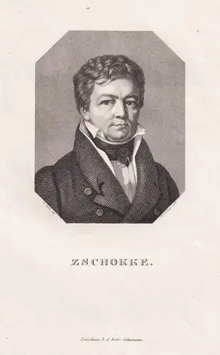 Zschokke - Heinrich Zschokke (1771-1848) Schriftsteller writer educator Pädagoge / Portrait
