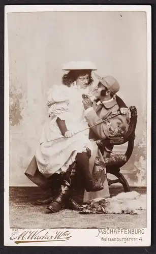 Liebespaar couple / Peitsche whip / CDV Foto Photo vintage