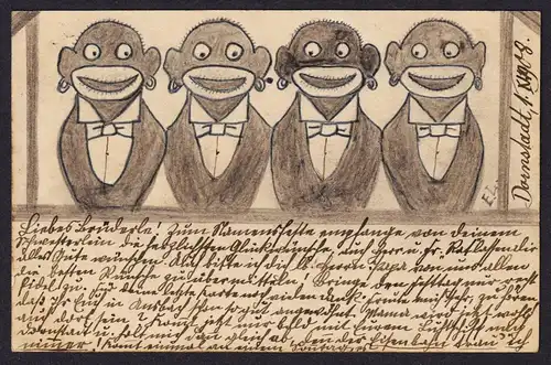 (Four Black men) - Black Americana / caricature Karikatur