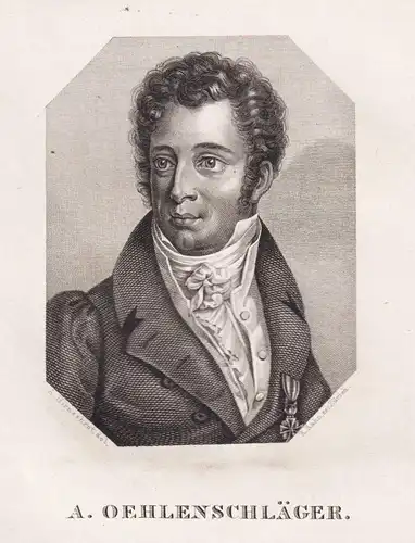 A. Oehlenschläger - Adam Oehlenschläger (1779-1850) Danish poet Dichter Lyriker playwright Dramatiker dramatis